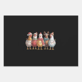 Christmas Chickens Xmas Chicken Gift Boerderij Lov Inpakpapier Vel (Voorkant)