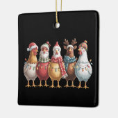 Christmas Chickens Xmas Chicken Gift Boerderij Lov Keramisch Ornament (Links)