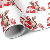 Christmas Chihuahua Dog With Gifts Cadeaupapier (Rol Hoek)