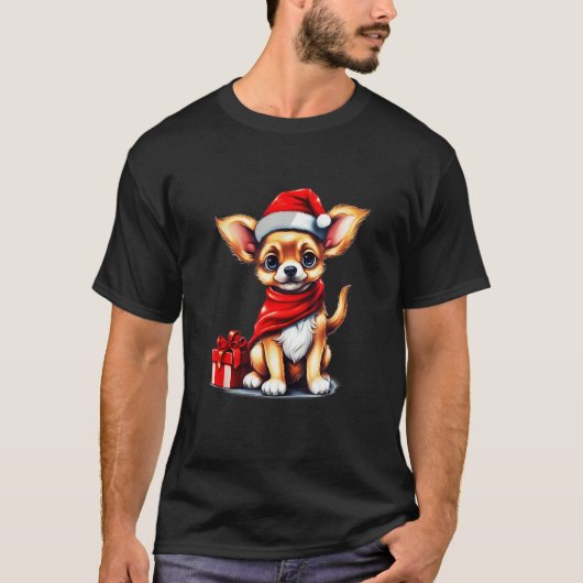 Christmas Chihuahua Graphic Festive Apparel Chihua T-shirt (Voorkant)