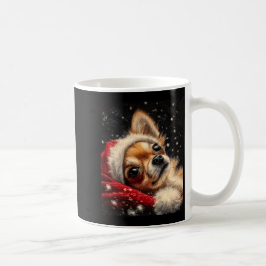 Christmas Chihuahua On A Long Sleeve  Koffiemok (Rechts)