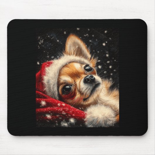 Christmas Chihuahua On A Long Sleeve  Muismat (Voorkant)