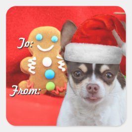 Christmas Chihuahua puppy cadeau label stickers