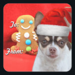 Christmas Chihuahua puppy cadeau label stickers<br><div class="desc">Kerstcadeau label stickers geweldig voor het labelen van geschenken</div>