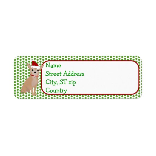 Christmas Chihuahua retour adres label (Voorkant)