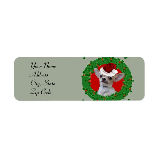 Christmas Chihuahua retour adreslabels Etiket (Voorkant)