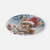 Christmas Chihuahua Santa Dog Papieren Bordje (Gekanteld)