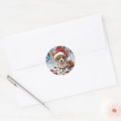 Christmas Chihuahua Santa Dog Ronde Sticker (Envelop)