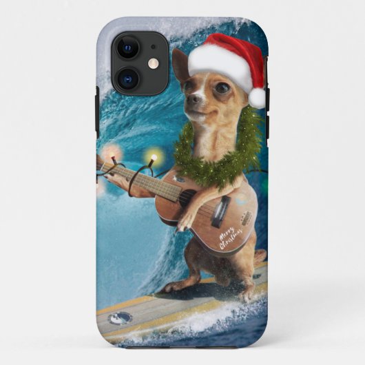 Christmas Chihuahua Surfing Case-Mate iPhone Case (Achterkant)