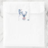 Christmas Chinoiserie Deer Vierkante Sticker (Tas)