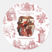 Christmas Chinoiserie Photo Ronde Sticker (Voorkant)
