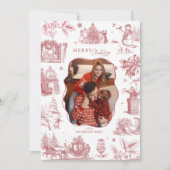 Christmas Chinoiserie Toile Photo Feestdagenkaart (Voorkant)