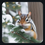 Christmas Chipmunk Stickers<br><div class="desc">Deze stickers zijn geweldig voor het winterseizoen. Ze hebben een schattige chipmunk in een magisch bos.</div>