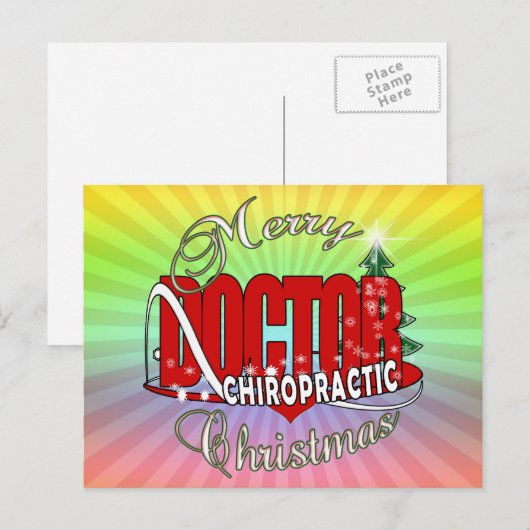 CHRISTMAS CHIROPRACTISCHE ARTS FEESTDAGENKAART (Voorkant / Achterkant)
