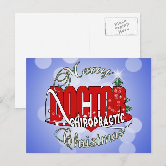 CHRISTMAS CHIROPRACTISCHE ARTS FEESTDAGENKAART (Voorkant / Achterkant)