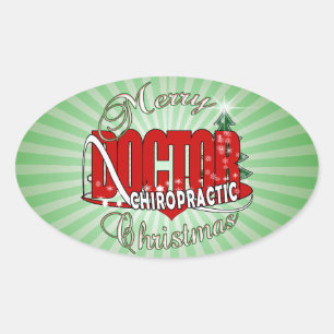 CHRISTMAS CHIROPRACTISCHE ARTS OVALE STICKER
