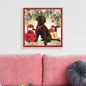 CHRISTMAS CHOCOLATE LABRADOR CANVAS AFDRUK (Insitu (Woonkamer))