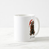 Christmas Chocolate Labrador Dog Pet Koffie Mok (Voorkant rechts)