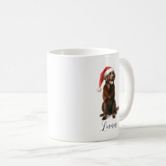Christmas Chocolate Labrador Dog Pet Koffie Mok (Voorkant rechts)