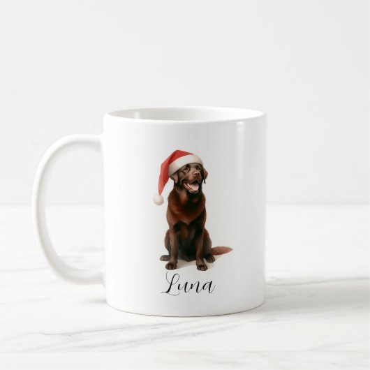 Christmas Chocolate Labrador Dog Pet Koffie Mok (Links)