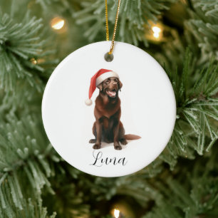 Christmas Chocolate Labrador Dog Pet Ornament