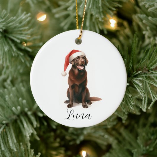 Christmas Chocolate Labrador Dog Pet Ornament (Boom)