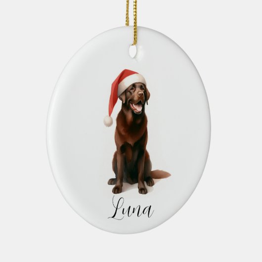 Christmas Chocolate Labrador Dog Pet Ornament (Rechts)