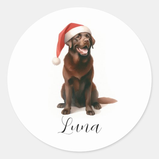 Christmas Chocolate Labrador Dog Pet Sticker (Voorkant)