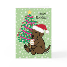 Christmas Chocolate Labrador Ice Cream Licking