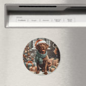 Christmas Chocolate Labrador Retriever Dog Magneet (Insitu (Vaatwasser))