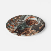 Christmas Chocolate Labrador Retriever Dog Papieren Bordje (Gekanteld)