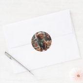 Christmas Chocolate Labrador Retriever Dog Ronde Sticker (Envelop)