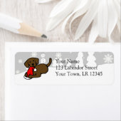 Christmas Chocolate Labradors Cartoon Etiket (Insitu)