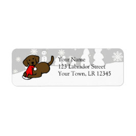 Christmas Chocolate Labradors Cartoon Etiket