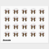 Christmas Chocolate Labradors Cartoon Ronde Sticker (Vel)
