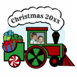 Christmas Choo Choo Train Foto gedateerd Fotobeeldje Ornament<br><div class="desc">Versier uw kerstboom met liefde dit vakantieseizoen met onze leuke vakantie trein ornament. Voeg gewoon je favoriete foto toe.</div>