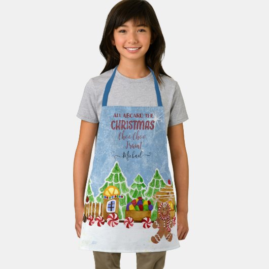 Christmas Choo Choo Train Gingerbread Man n Snoep Schort (Insitu)