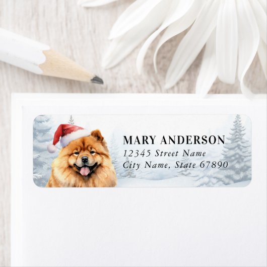 Christmas Chow Chow Retour Adreslabels Etiket (Insitu)
