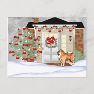Christmas Chow Dog Feestdagenkaart