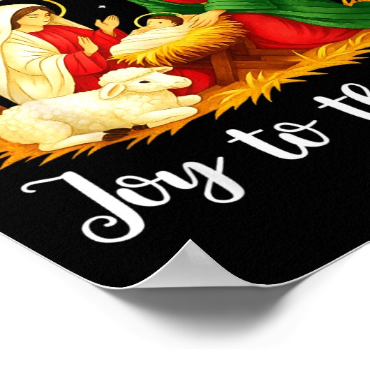 Christmas Christian Joy To The World Coquette Jesu Poster (Hoek)