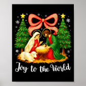 Christmas Christian Joy To The World Coquette Jesu Poster (Voorkant)