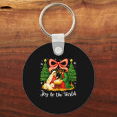 Christmas Christian Joy To The World Coquette Jesu Sleutelhanger (Voorkant)
