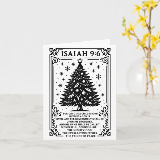 Christmas Christian Tree To Us A Child Is Born Isa Kaart (Gele Bloem)