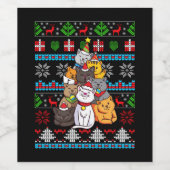 Christmas - Christmas Cat Tree Wijn Etiket (Enkel label)
