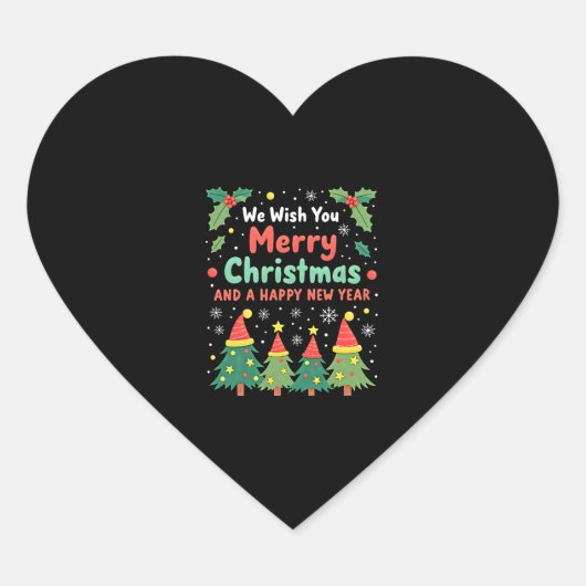 Christmas Christmas Christmas Christmas Christmas  Hart Sticker (Voorkant)