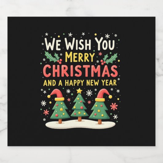 Christmas Christmas Christmas Christmas Christmas  Sparkling Wijnetiket (Enkel label)