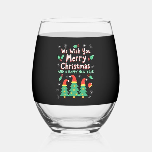 Christmas Christmas Christmas Christmas Christmas  Wijnglas Zonder Voet (Voorkant)