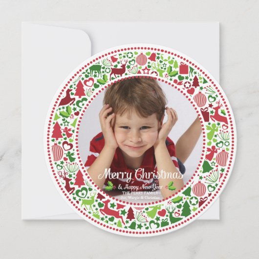 Christmas Circle-fotokaart Feestdagenkaart (Voorkant)