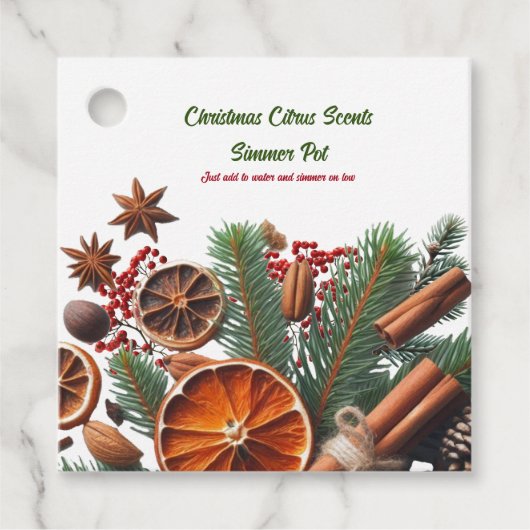 Christmas Citrus Simmer Pot Bedankjes Labels (Voorkant)