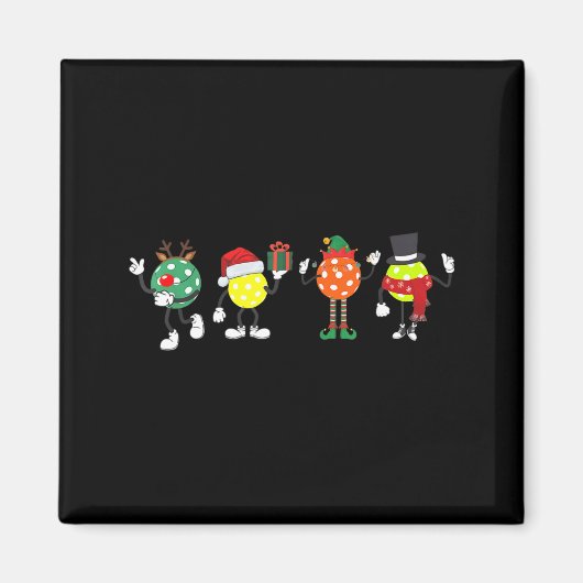 Christmas Ckleball Player Xmas Santa Reindeer Elf  Magneet (Voorkant)